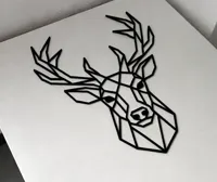 Tête de renne géométrique — art mural — photo 2