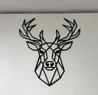 Tête de renne géométrique — art mural — photo 3