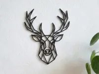 Tête de renne géométrique — art mural — photo 1