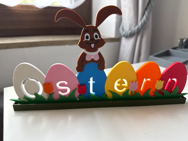 Ostern Schriftzug mit Osterhase Easter
