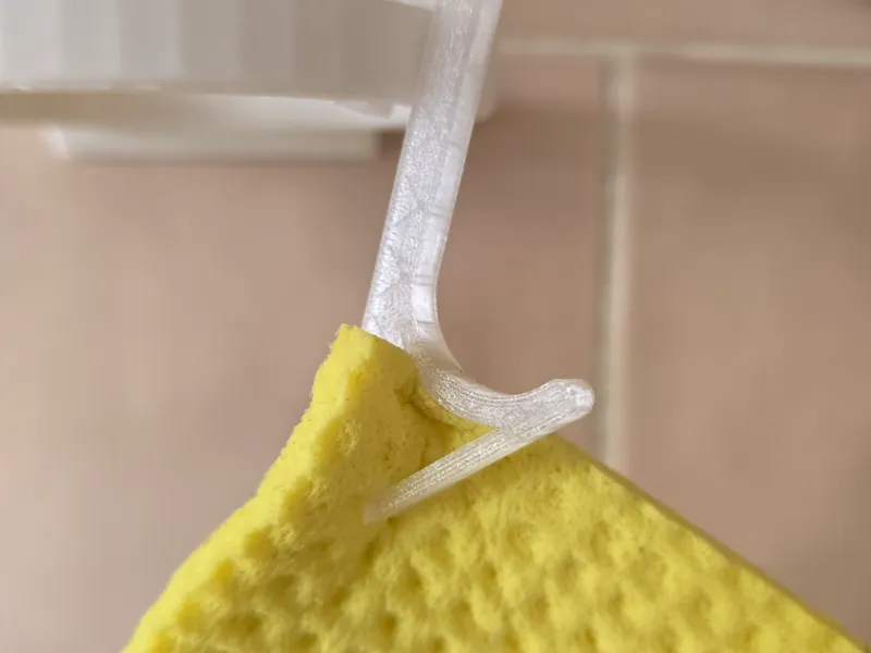 Dish cloth hook above sink