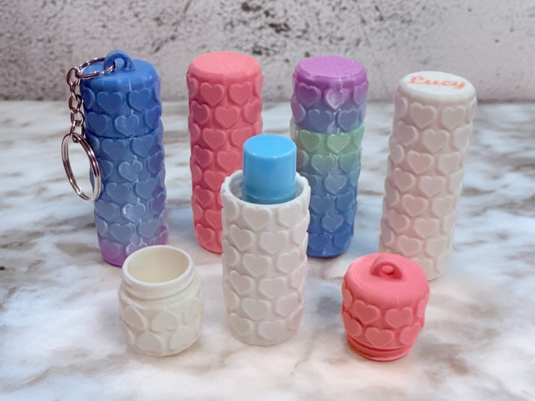 Heart Pattern Lip Balm Screw Top Container