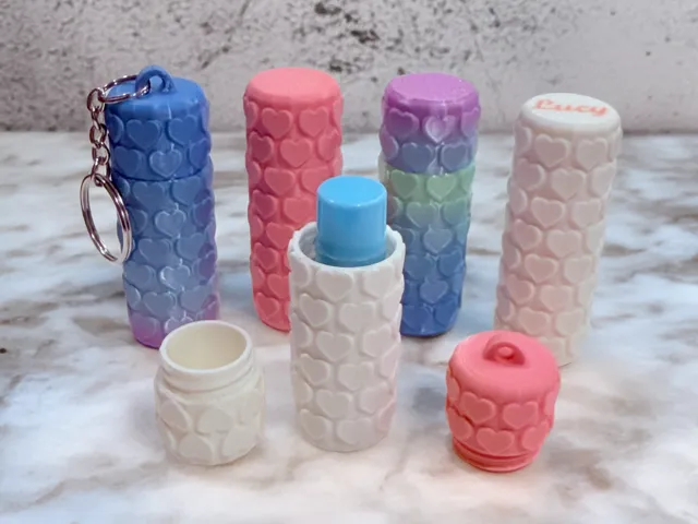 Heart Pattern Lip Balm Screw Top Container