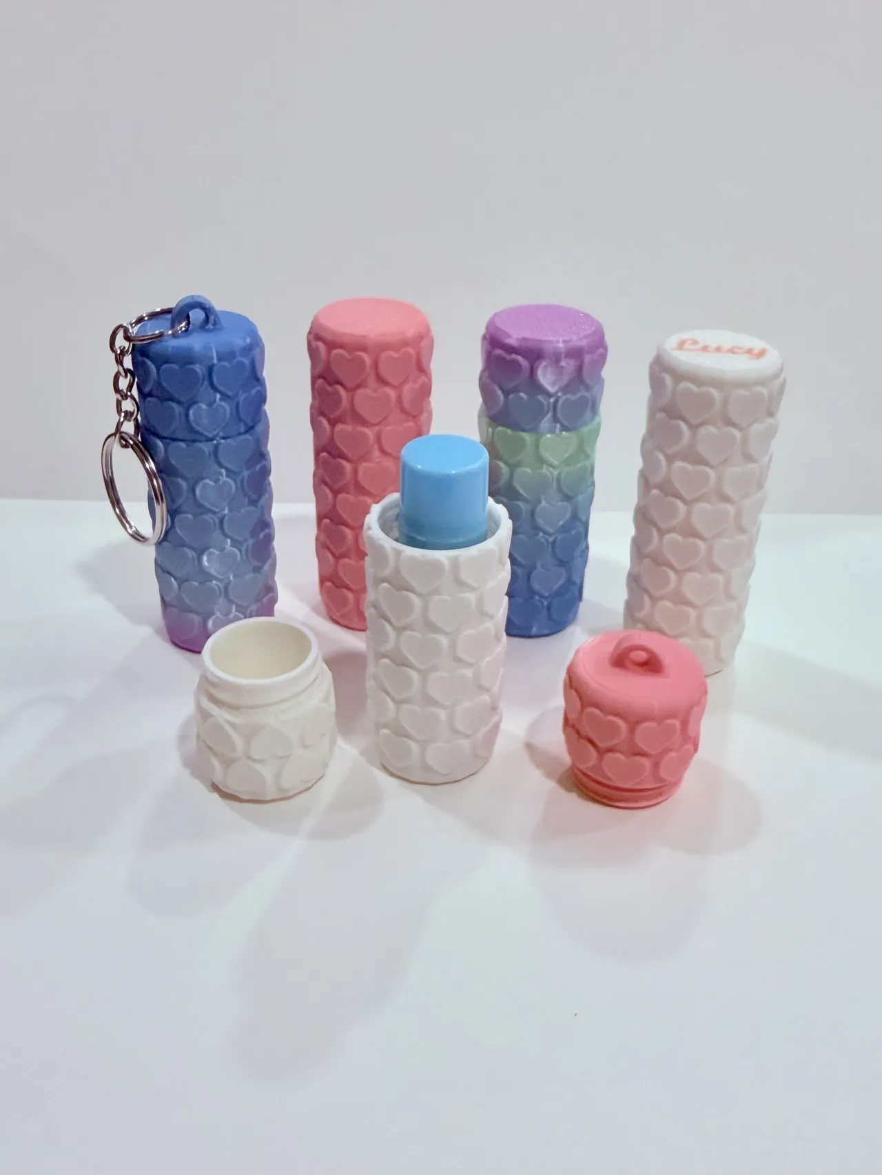Heart Pattern Lip Balm Screw Top Container view 2