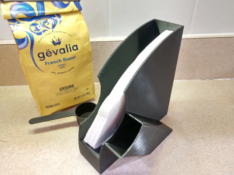 Conical No. 4 coffee filter paper & scoop holder