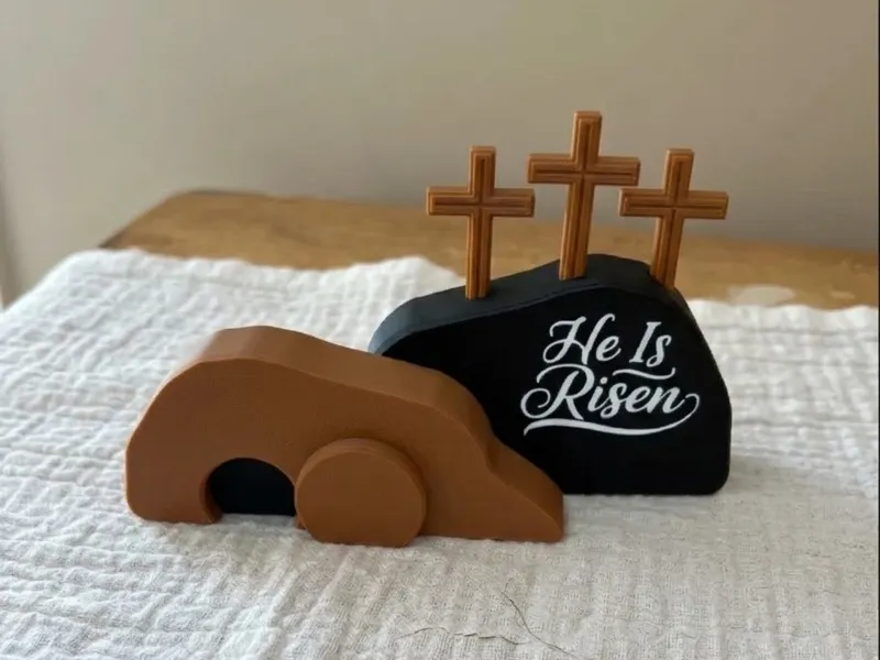 Jesus's Empty Tomb with Calvary Hill for Easter