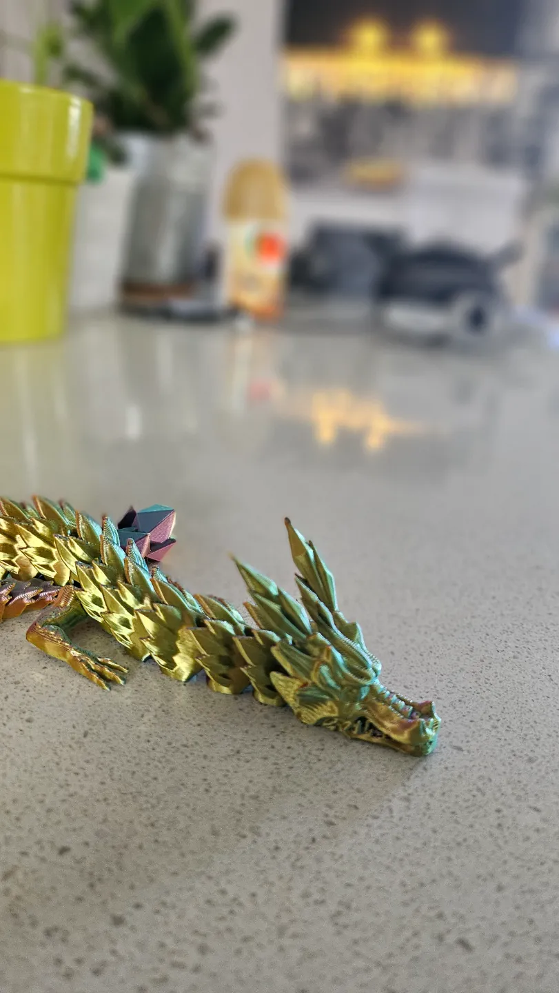 Flexi Long Dragon Crystal tail print in place V2 view 3