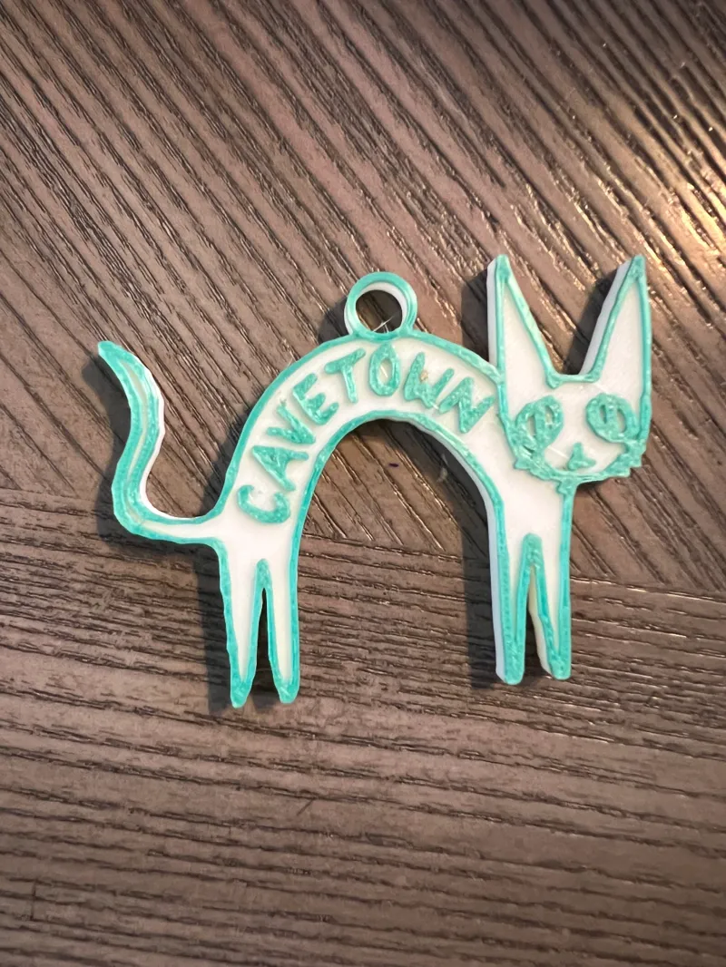Cavetown Logo Inspired Cat Keychain Key Ring