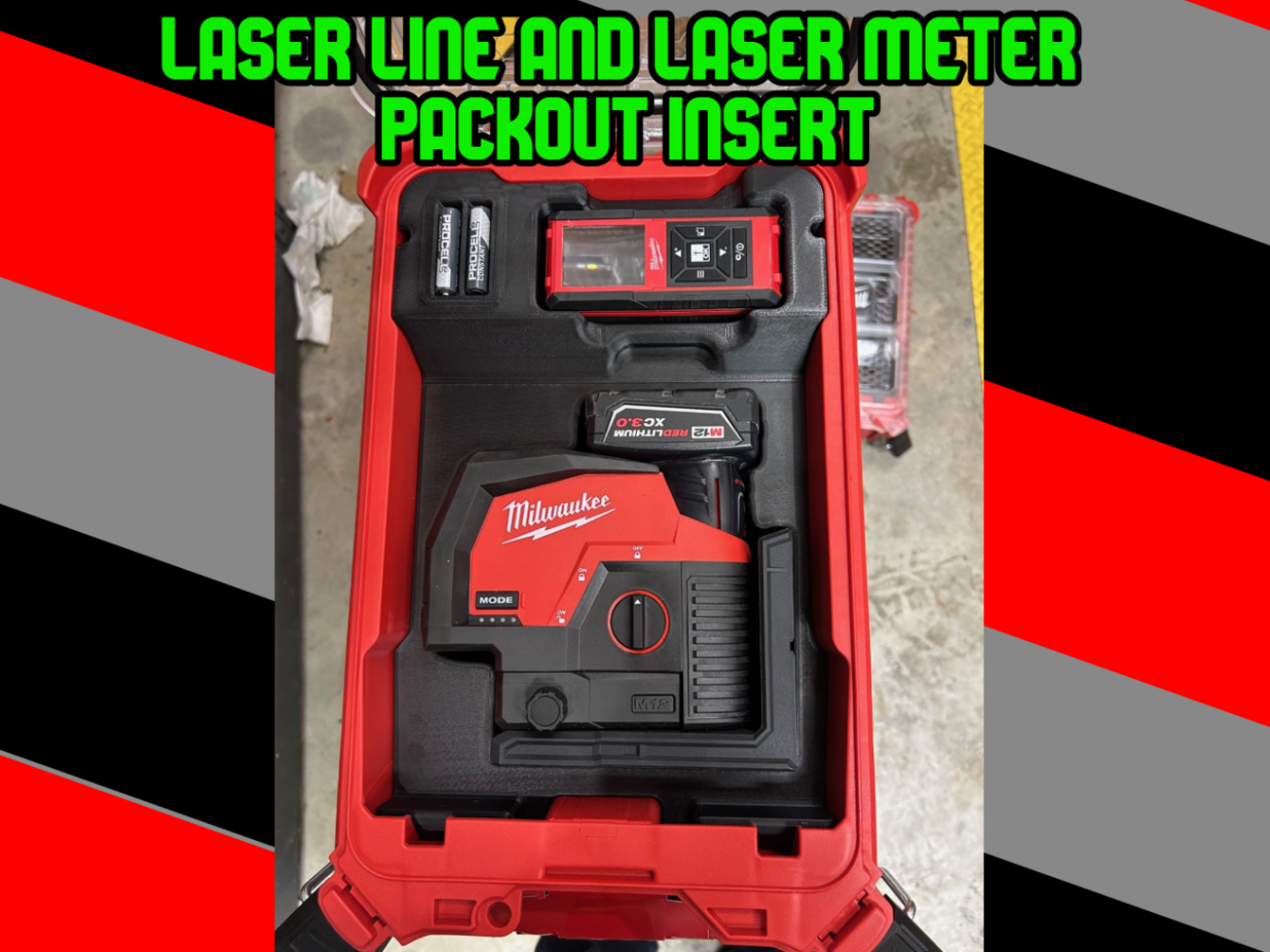Khay Milwaukee Laser 3622-20 và THước đo khoảng cách
