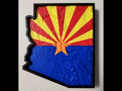 Topographical Arizona State Flag Puzzle