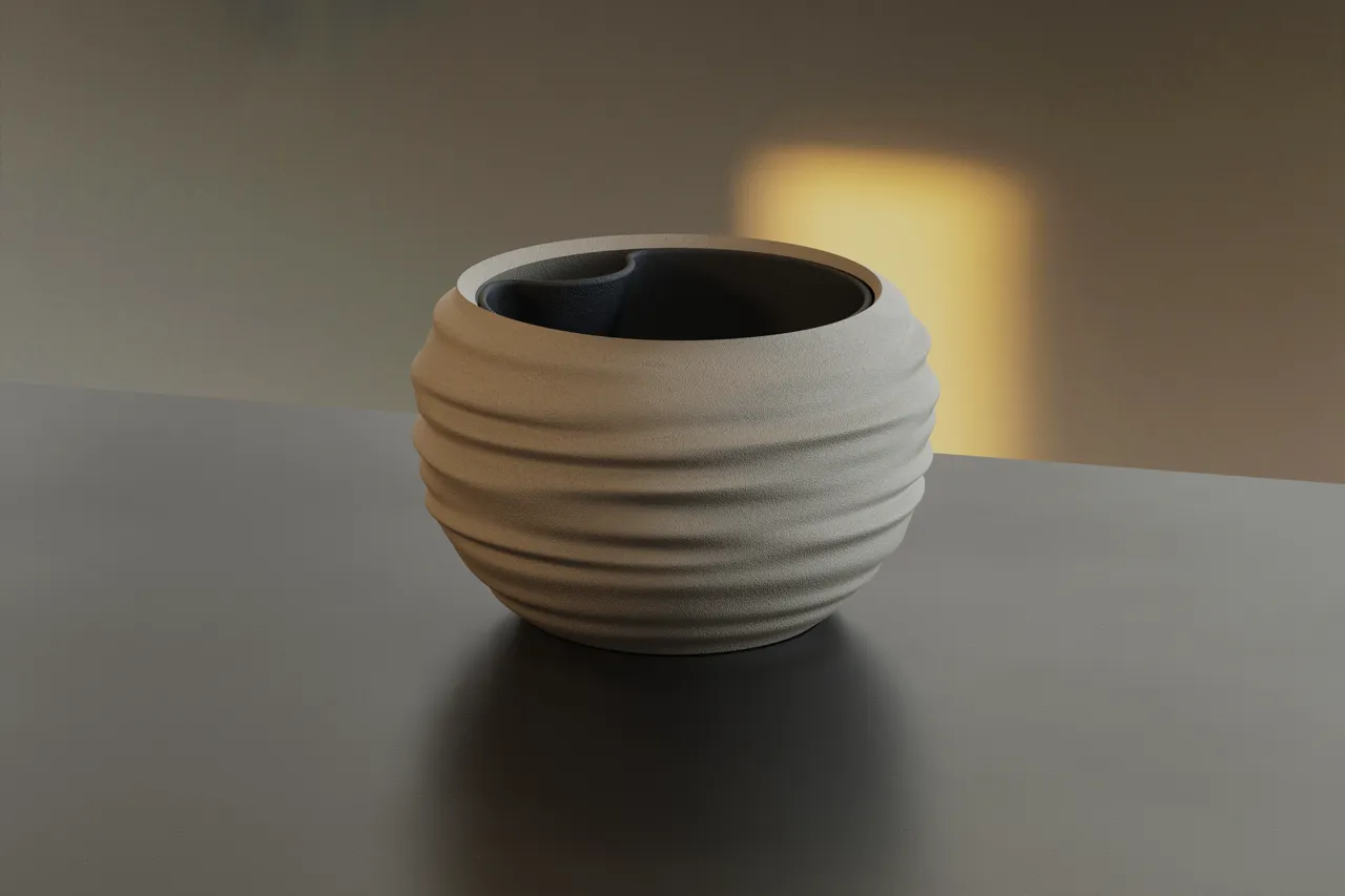 Japandi Wabi-Sabi Self-Watering Planters / Pot view 4