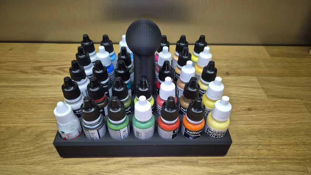 Gsw Paint Rack 34 piece Vallejo, AP, GSW paint rack 25 mm bottle - Free 3D Print Model ...