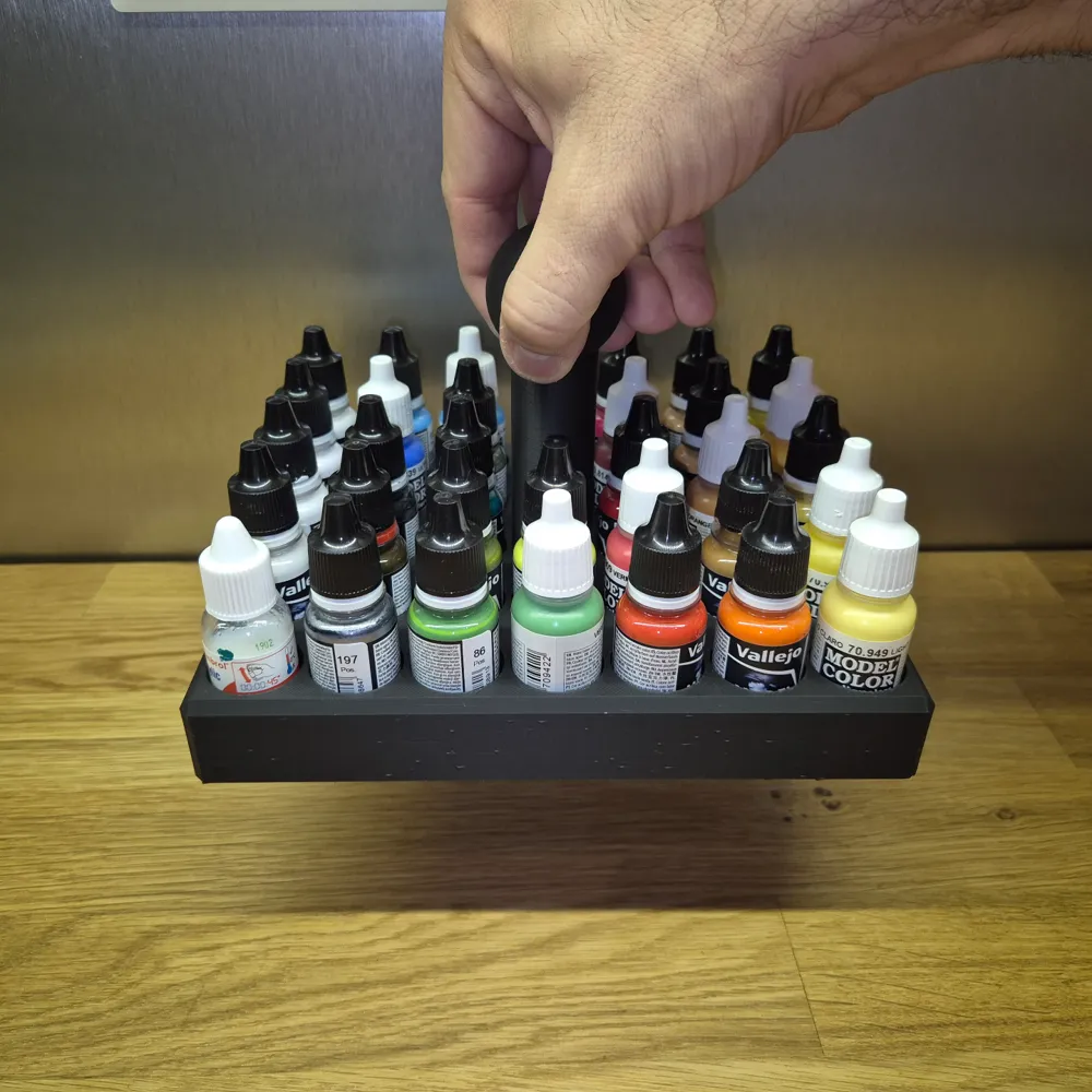 Gsw Paint Rack 34 piece Vallejo, AP, GSW paint rack 25 mm bottle - Free 3D Print Model ...