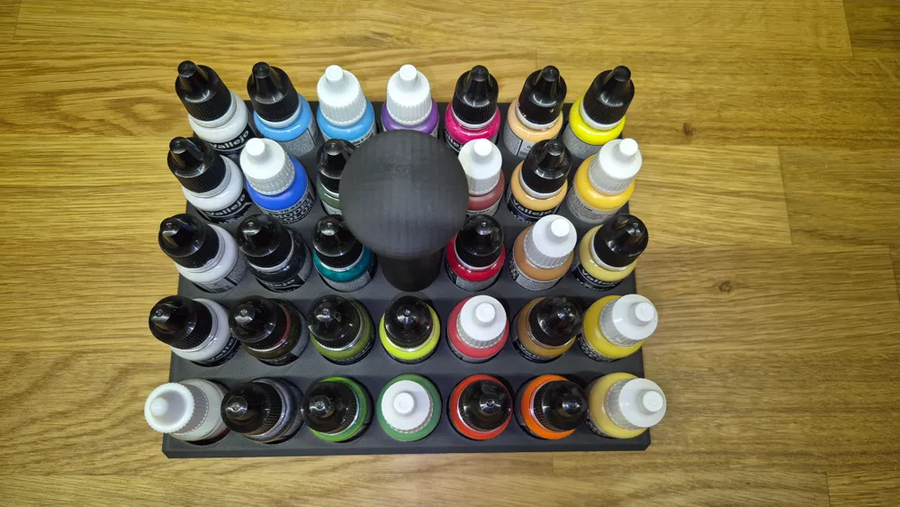 Gsw Paint Rack 34 piece Vallejo, AP, GSW paint rack 25 mm bottle - Free 3D Print Model ...