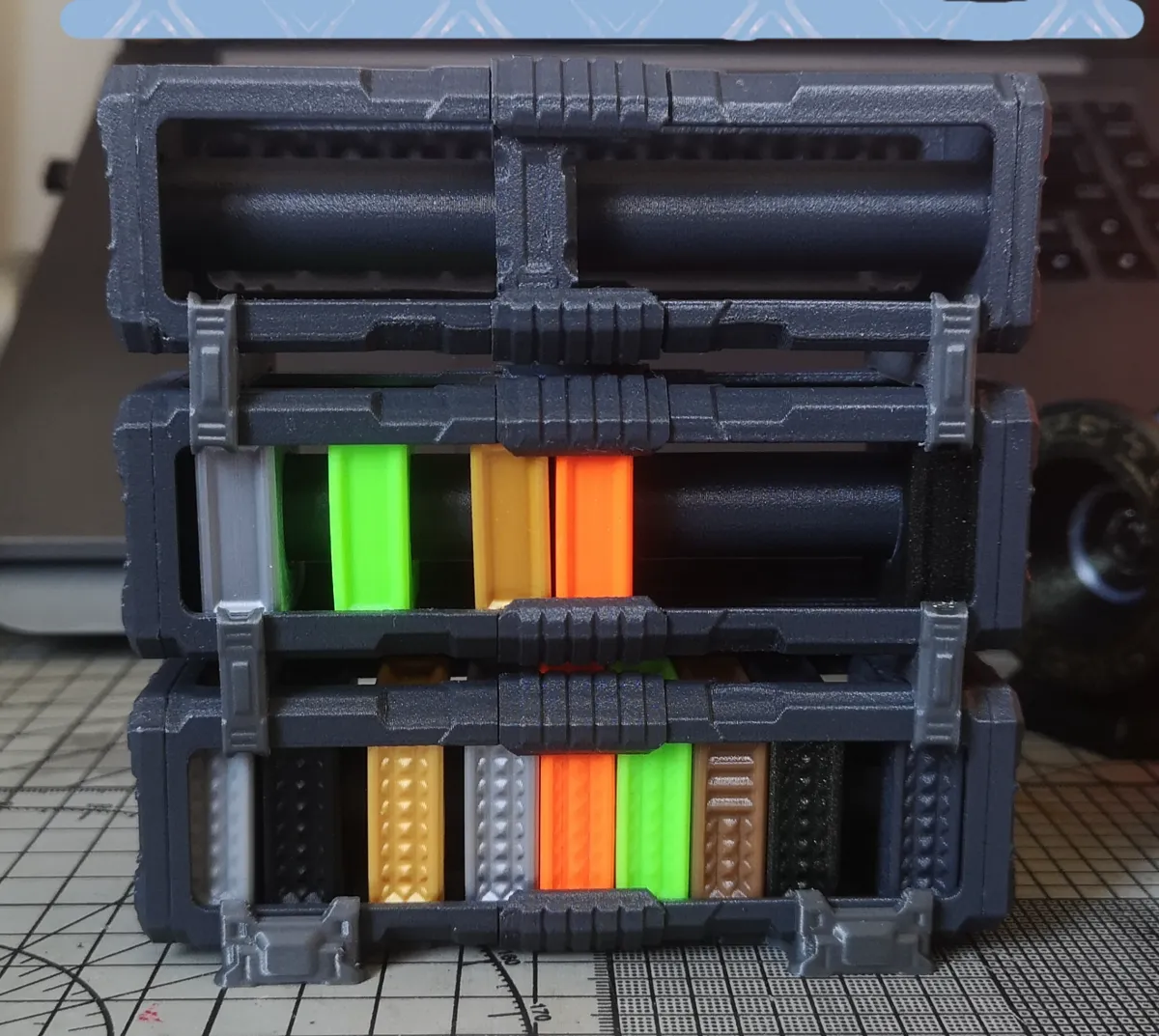 Sci-Fi Color Swatch Case, a modular sci-fi-inspired color swatch holder ...