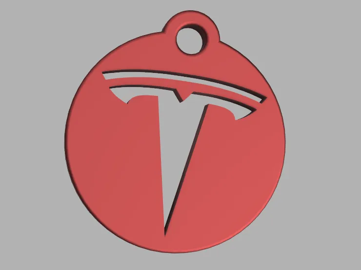 Key Ring Tesla symbol