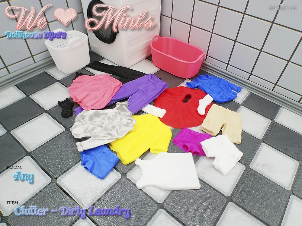 Dollhouse - Clutter Props Laundry 1:18 1:12 1:6 by 6POiNT6 MakerWorld ...