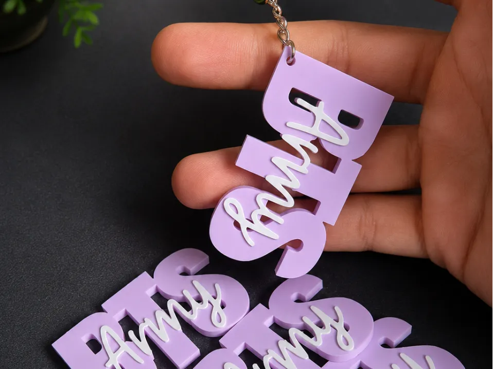Llavero: BTS keychain. Referencia del modelo original.
