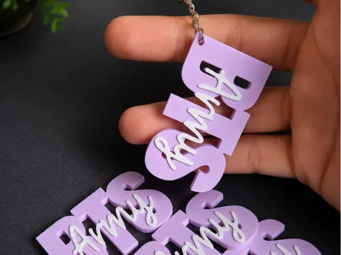 Llavero: BTS keychain — referencia de MakerWorld
