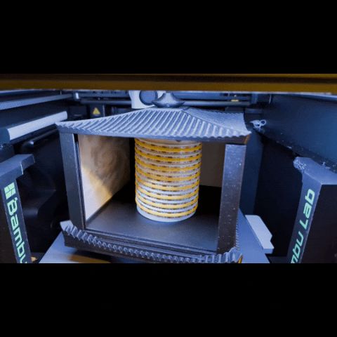 Motorized Rotating LED Lithophane Lantern Light