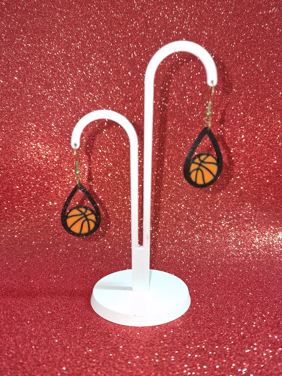 Basket ball in a drop earrings view 3