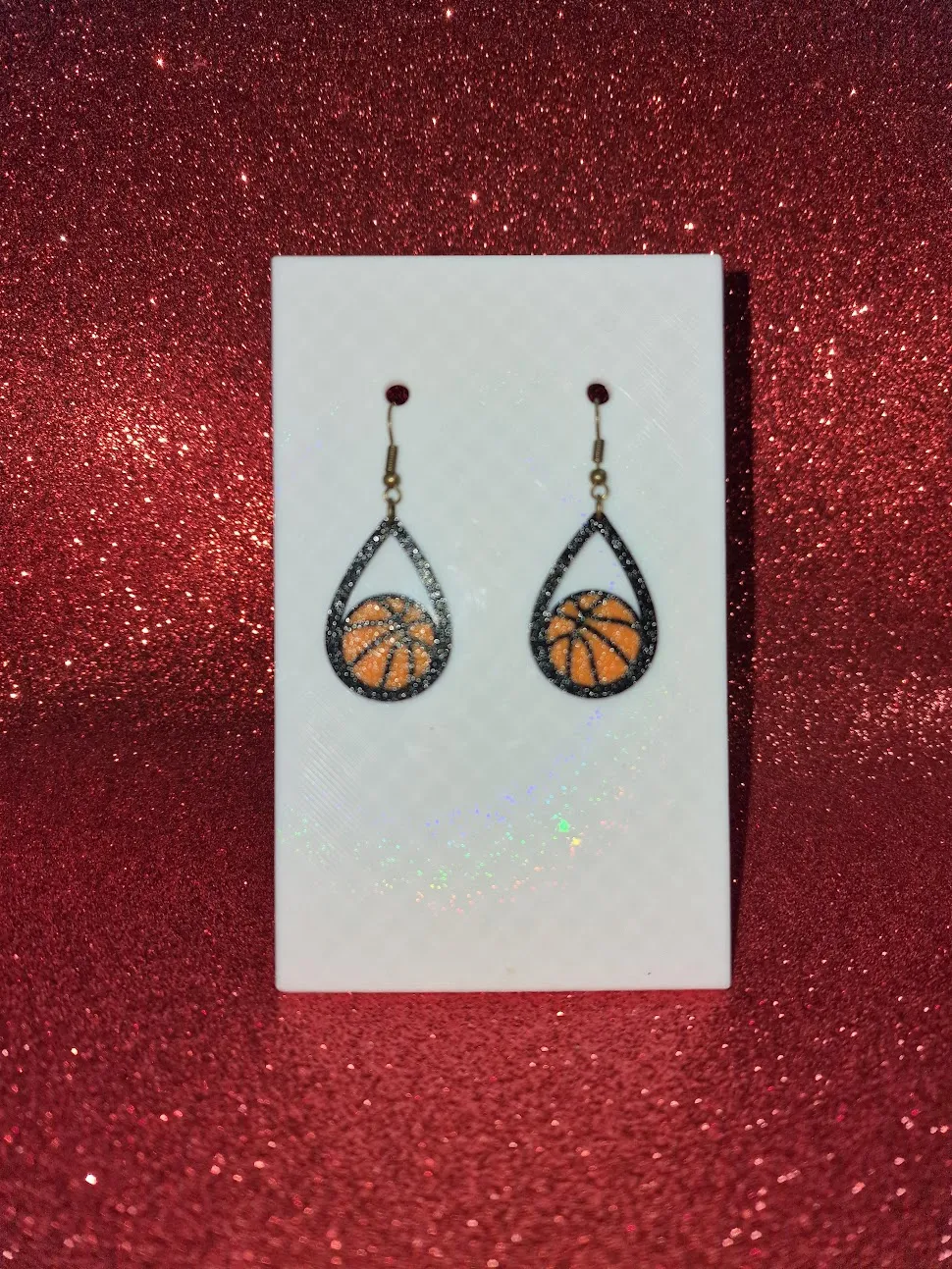 Basket ball in a drop earrings view 2