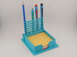 Note Holder with Stencil and Pen Holder