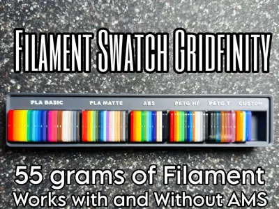 Gridfinity Filament Swatch Organizer 1x5, 3U Tall