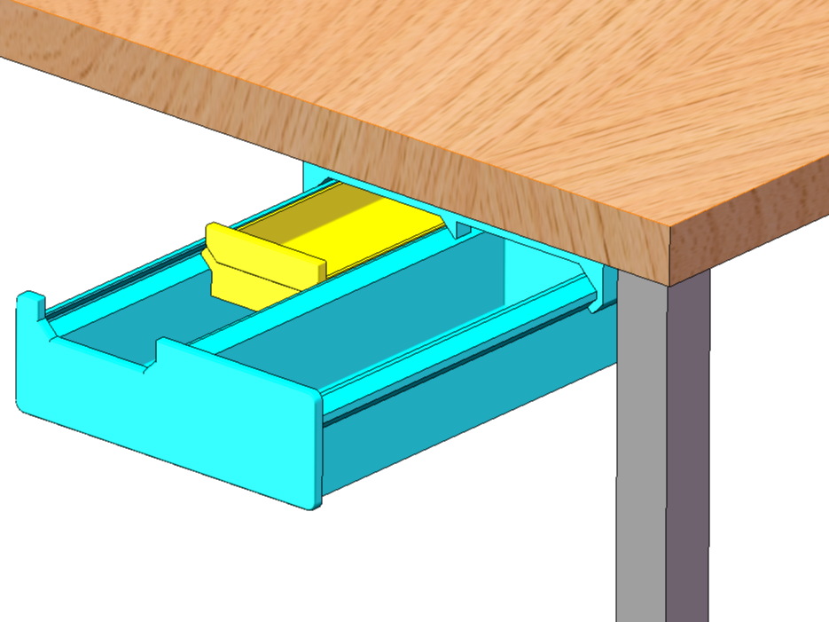 Miniatura 2 do modelo 3D 桌下隐藏式小抽屉