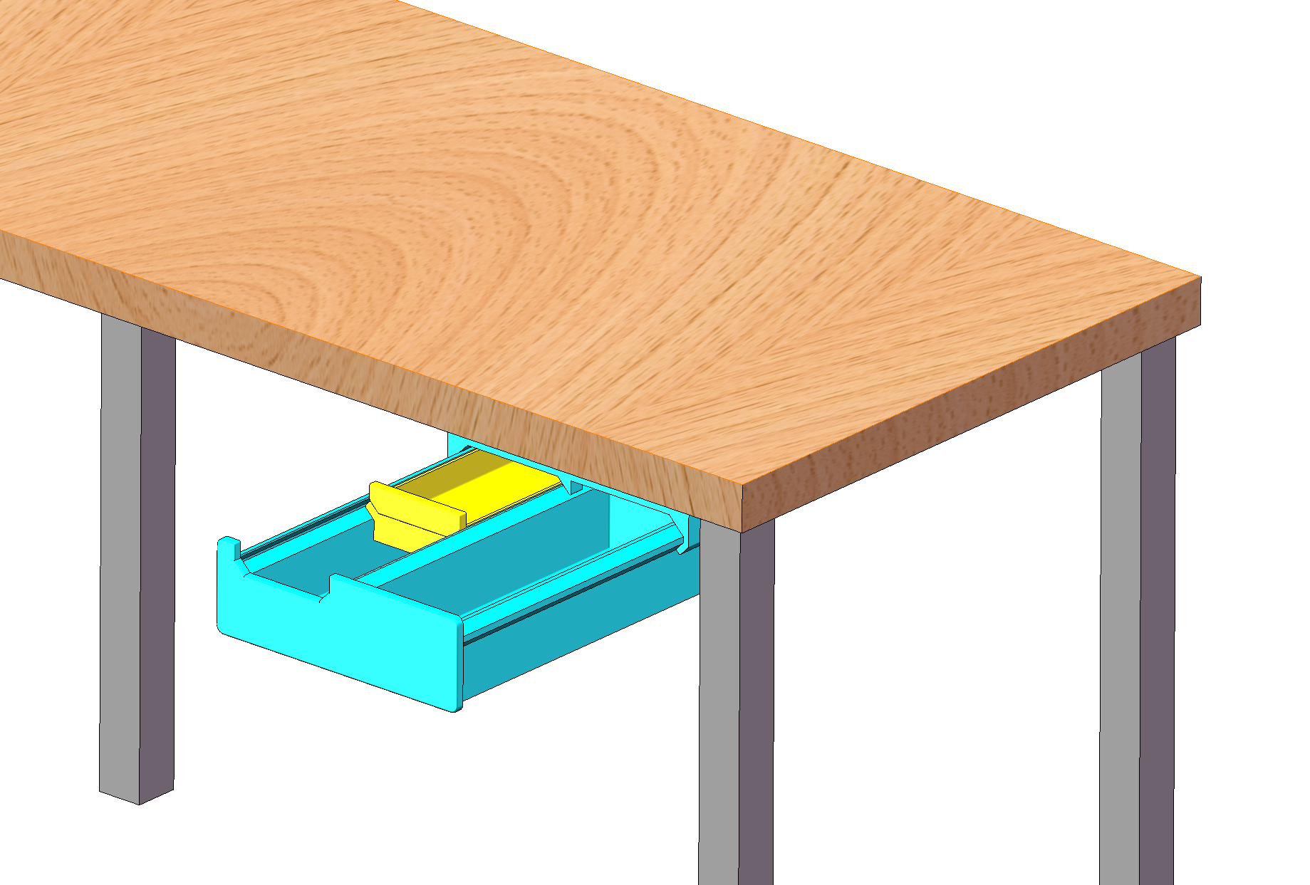 Miniatura 3 do modelo 3D 桌下隐藏式小抽屉