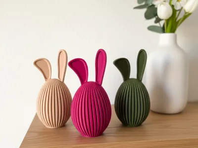 Modern Easter Egg with Ears for Spring Decor