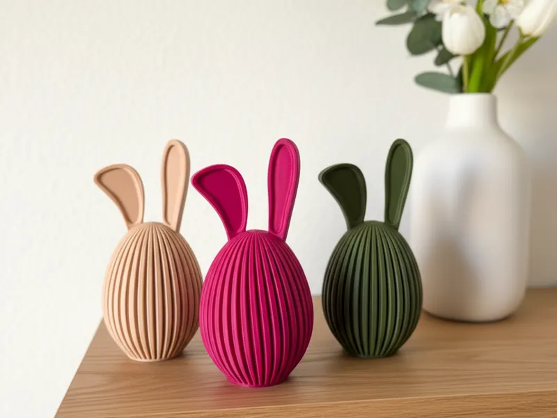 Modern Easter Egg with Ears for Spring Decor