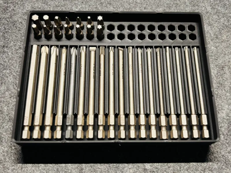 3x3x4 Gridfinity Wera Kraftform Long + Hex Bits
