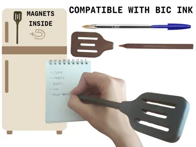 Magnetic Kitchen Spatula with BIC Pen 