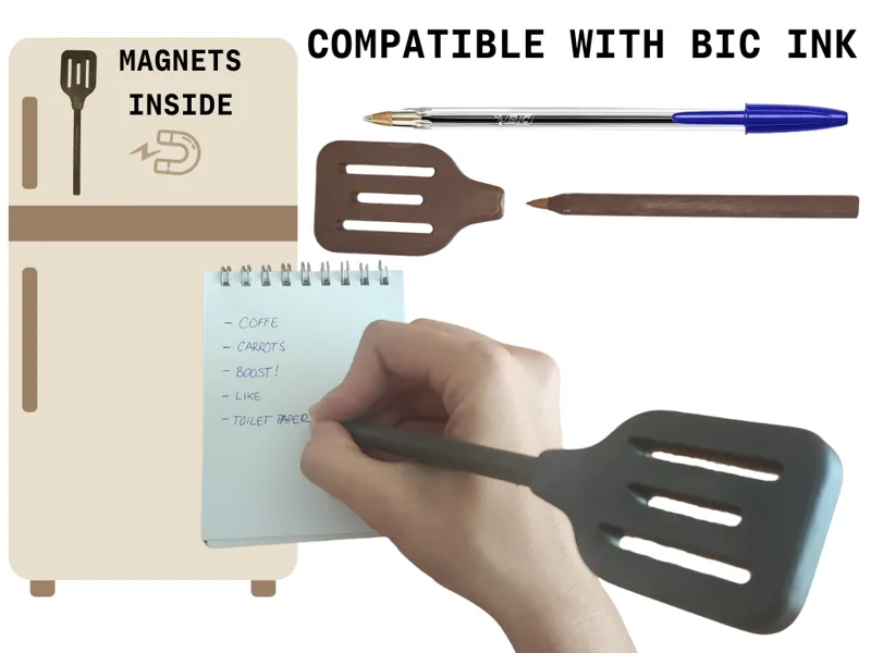 Magnetic Kitchen Spatula with BIC Pen 