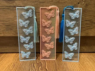 Bookmark On Fabric - Butterflies