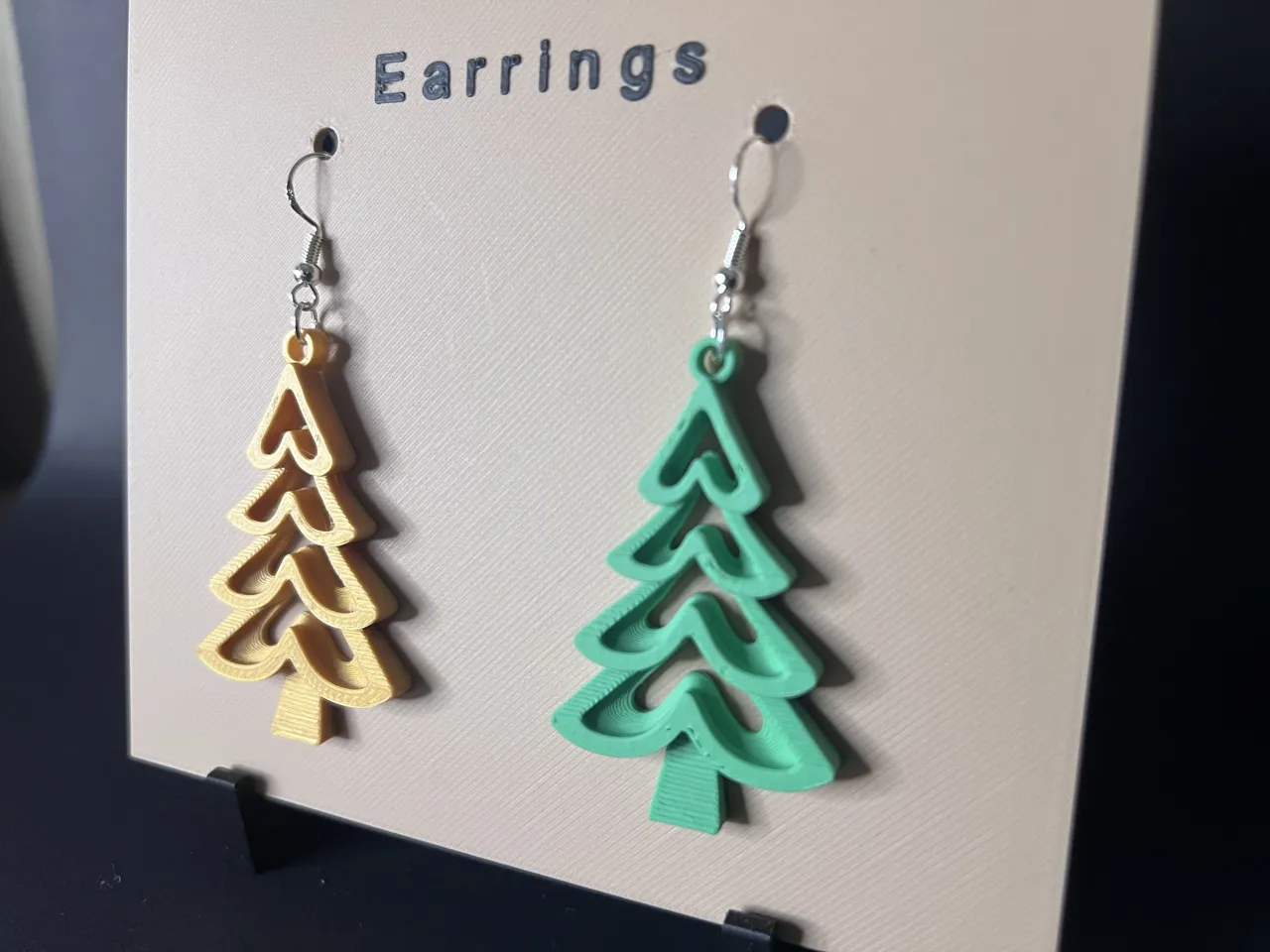 Merry & Bright Tree Earrings - Christmas tree view 2