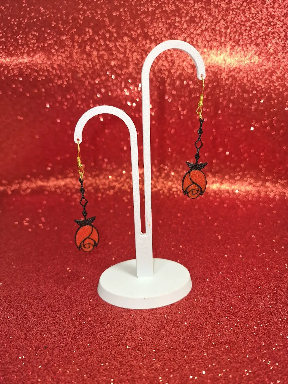 Rose earrings view 3