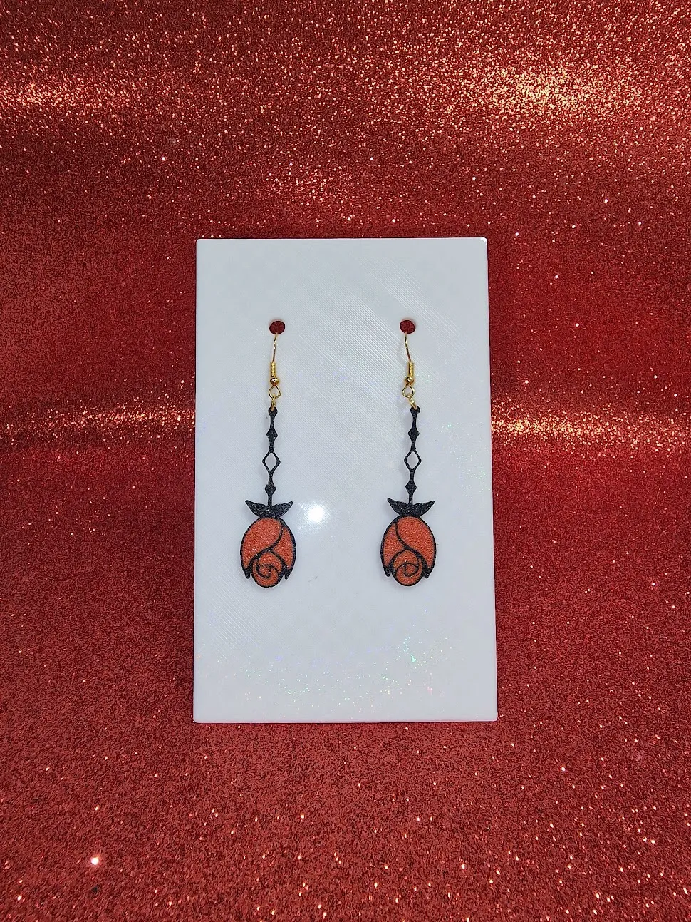 Rose earrings view 2