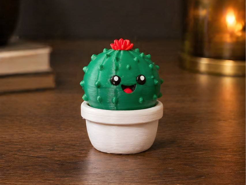 Cute Cactus Pot – 3D Printable Desk Buddy