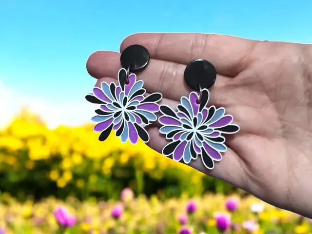 Pendientes flor colores