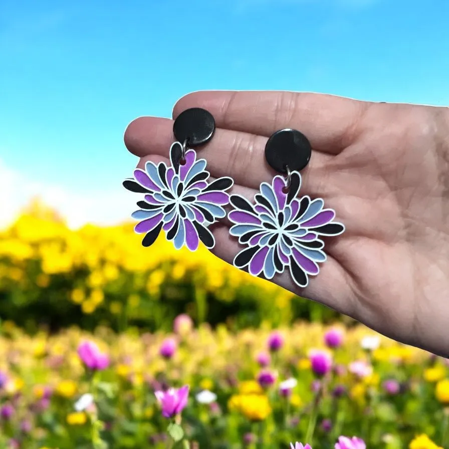 Pendientes flor colores view 2