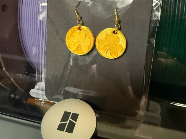 Shamrock Gold Coin Earrings