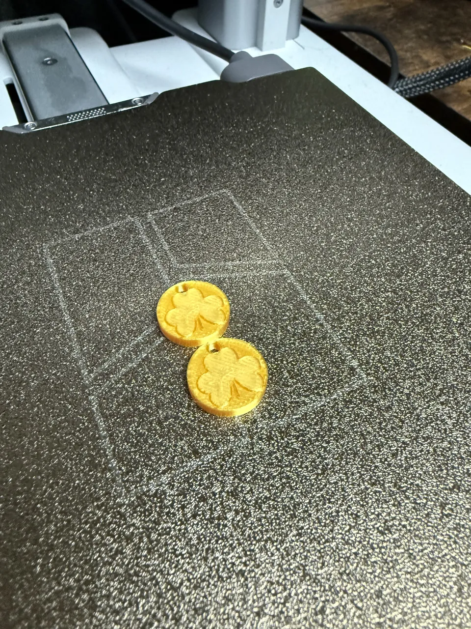 Shamrock Gold Coin Earrings view 2