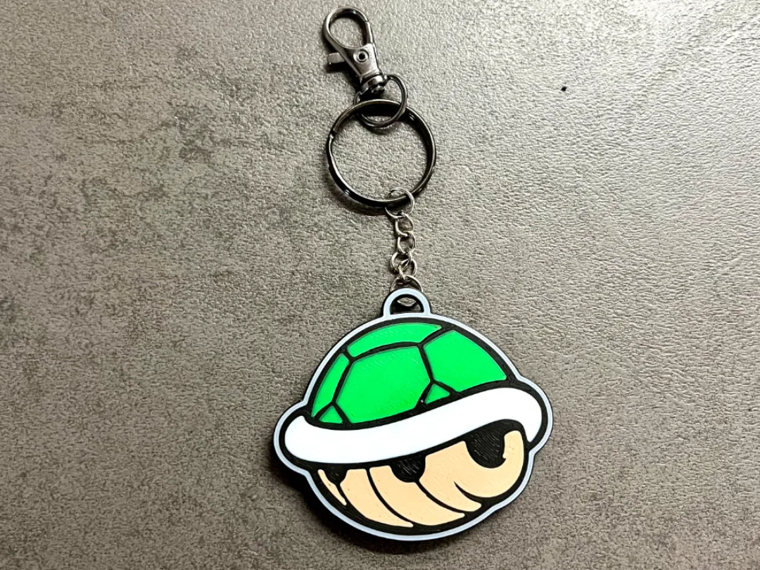 Mario Shell Keychain Green Shell inspired by Super Mario keychain - Free 3D Print Model ...