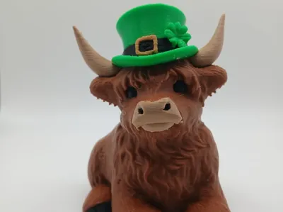 St. Patrick Day Highland Cow