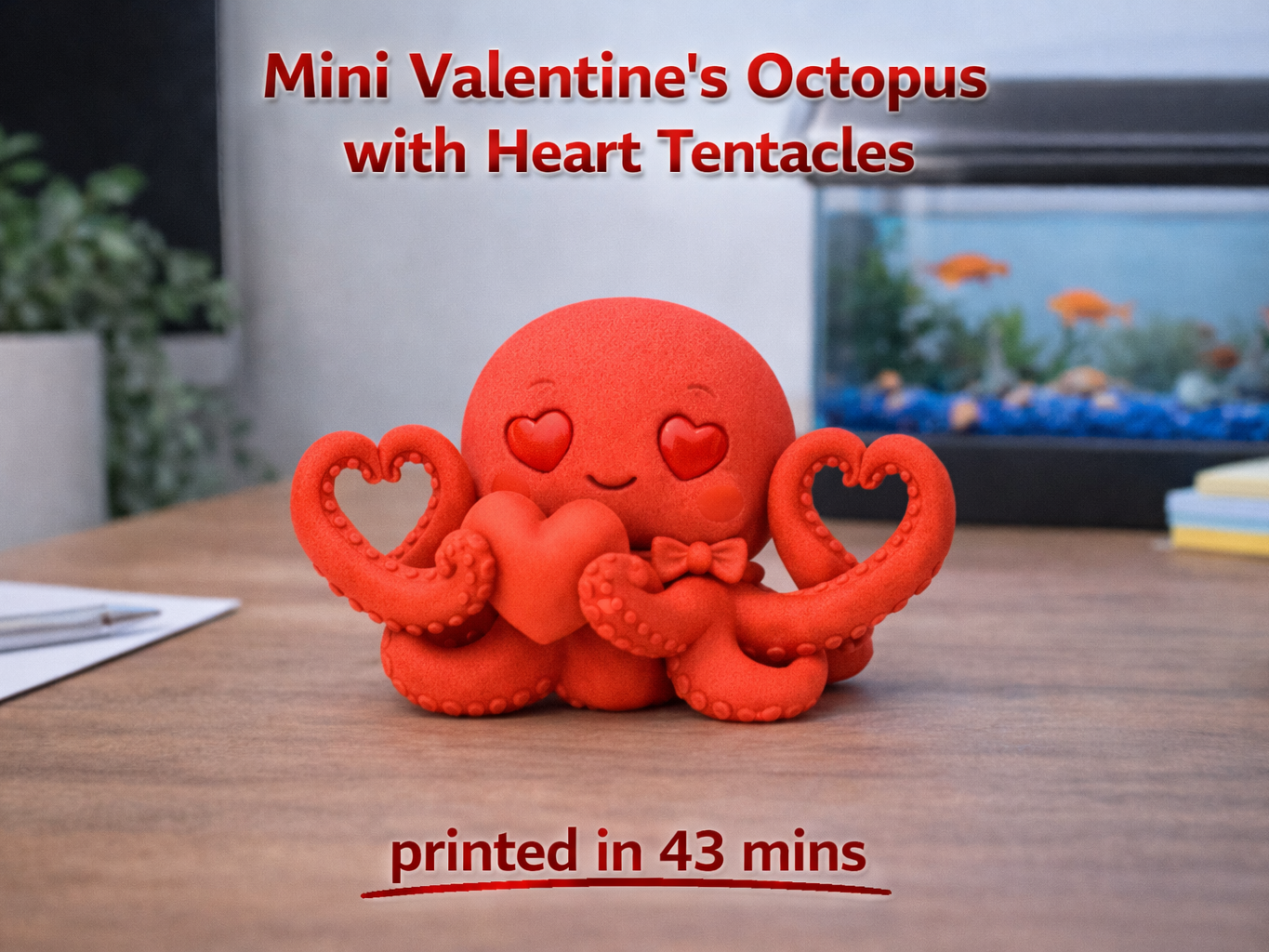 Mini Valentine's Octopus with Heart Tentacles