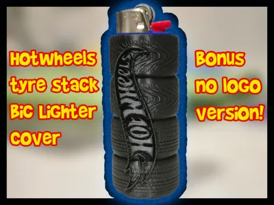Bic Lighter cover - Tyre stack Hotwheels