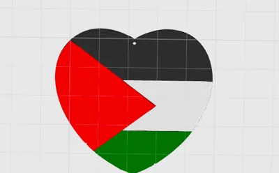 Palestine Heart Keychain