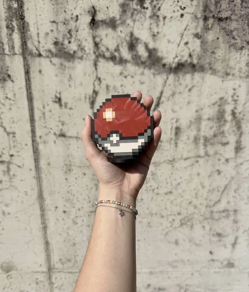 Pixel Poké Ball Display – 5 Color No AMS - Free 3D Print Model - MakerWorld